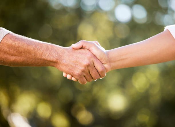 A handshake between two people